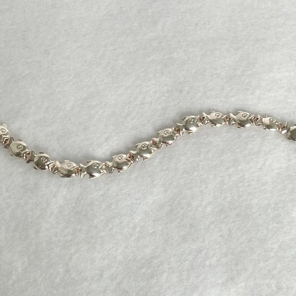 Sterling Silver Milor 925 Italy Hollow Puffy Fish Link Sea Life Bracelet 6-7/8" - Picture 16 of 16